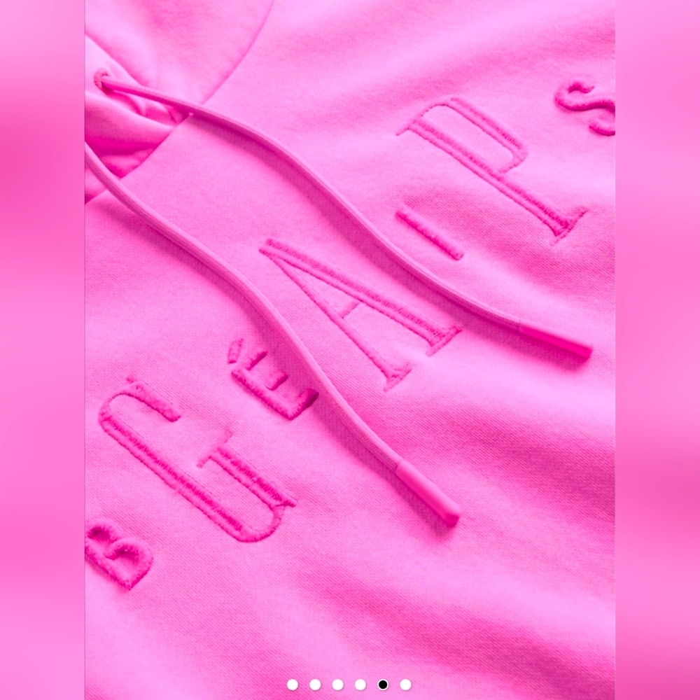GAP Neon Pink Cropped Hoodie - Picture 5 of 12